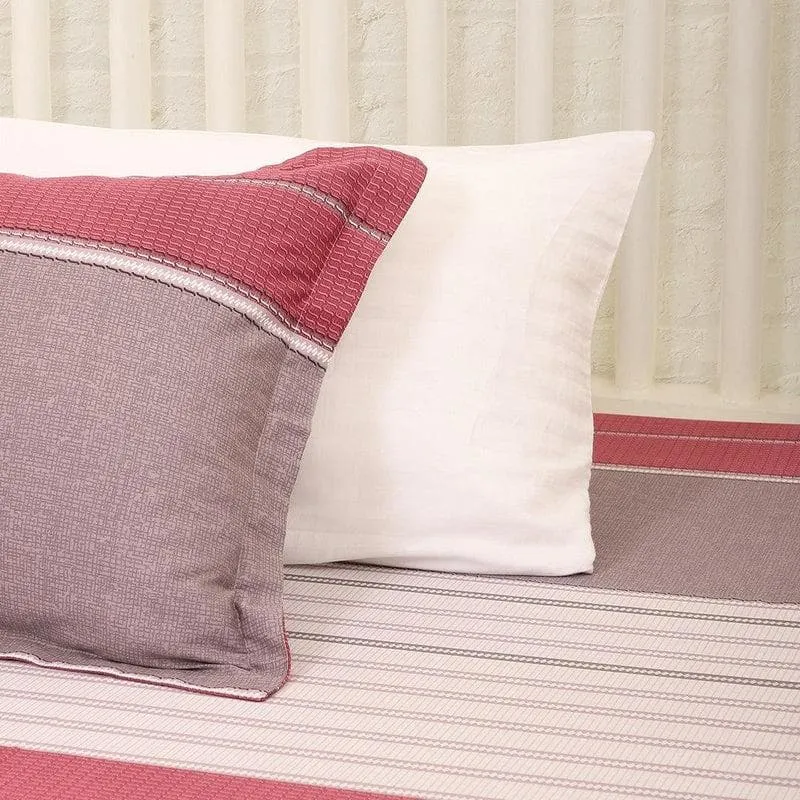 Swayam Striped Lavender Cotton Bedsheet - 180 TC media 3