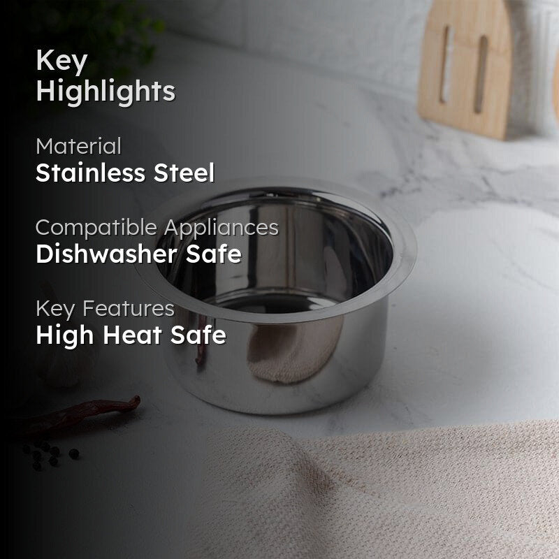 Avsa Stainless Steel Pateela - 1000 mL / 6 Inches media 2