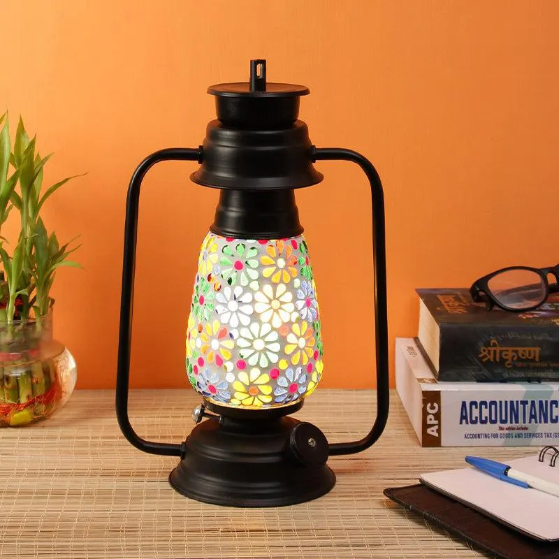 Madhura Mosaic Lantern Iron Table Lamp media 1