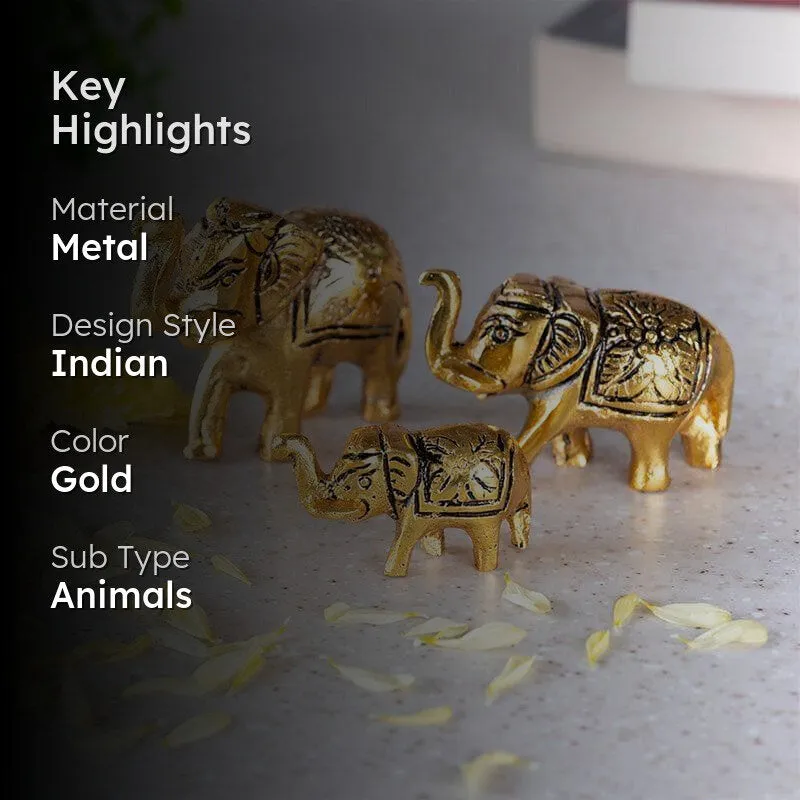 Haathi Family Showpiece - Set Of Three media 2