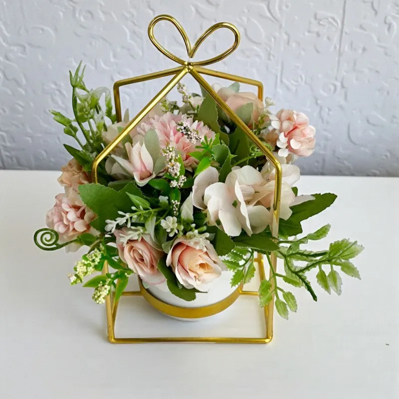 Faux Viha Pastel Artificial Flower With Pot media 1