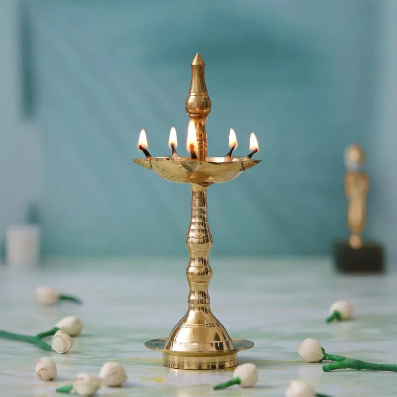 Manora Gold Finish Brass Diya media 1