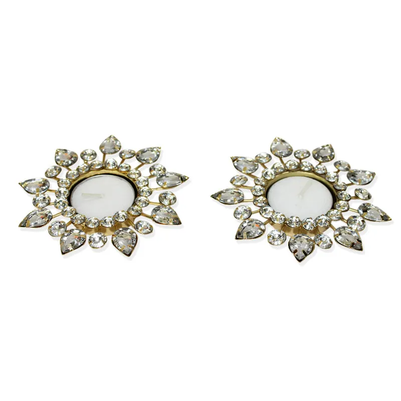 Tajra Ornate Tea Light Holder (White) - Set Of Two media 6