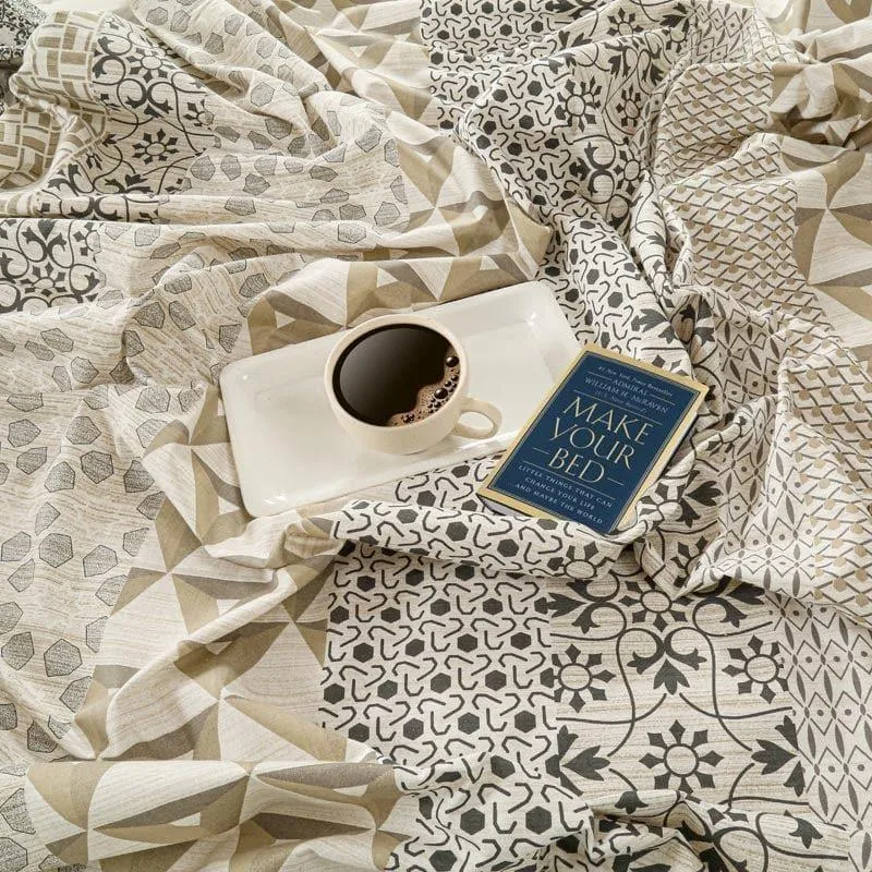 Swayam Zira Cotton Bedsheet (Beige) - 200 TC media 4