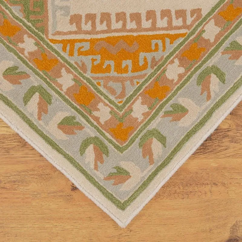 Loreth Hand Tufted Ethnic Wool & Nylon Carpet - Orange media 5
