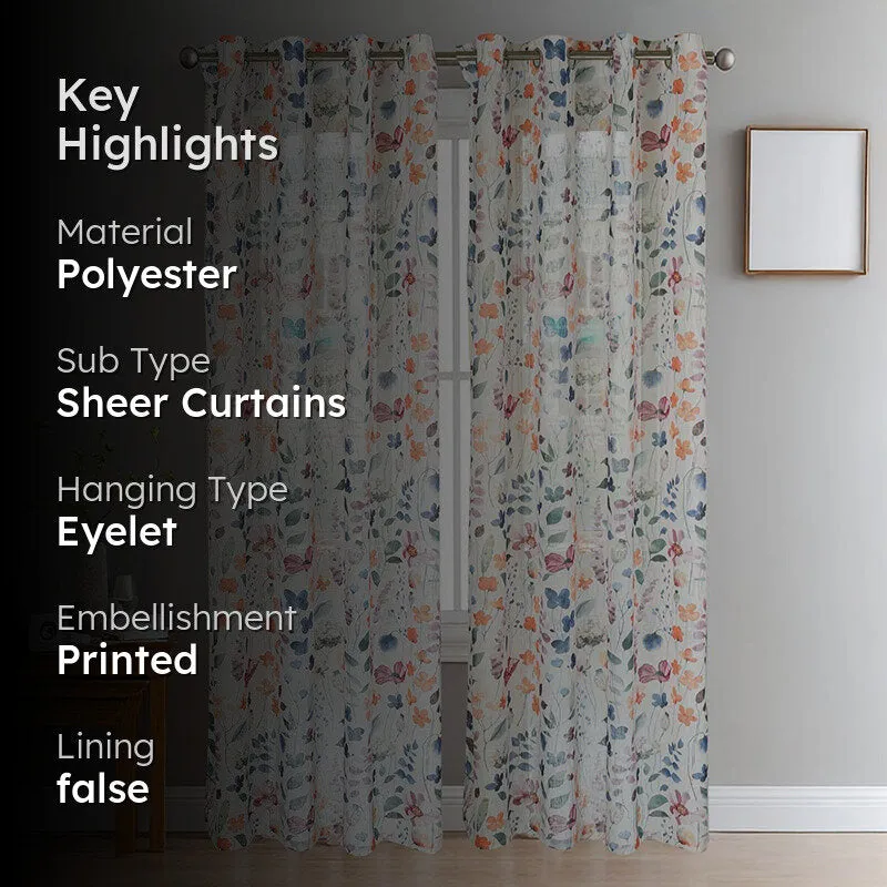 Glissar Linen Texture Sheer Curtain - Set Of Two media 2