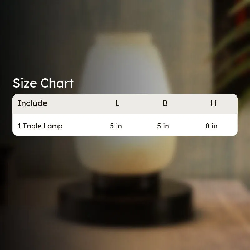 Glowzen Glass Table Lamp With Wooden Base - White media 9