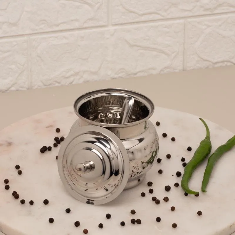 Vintage Charm Hammered Ghee Pot - 300 ML media 4