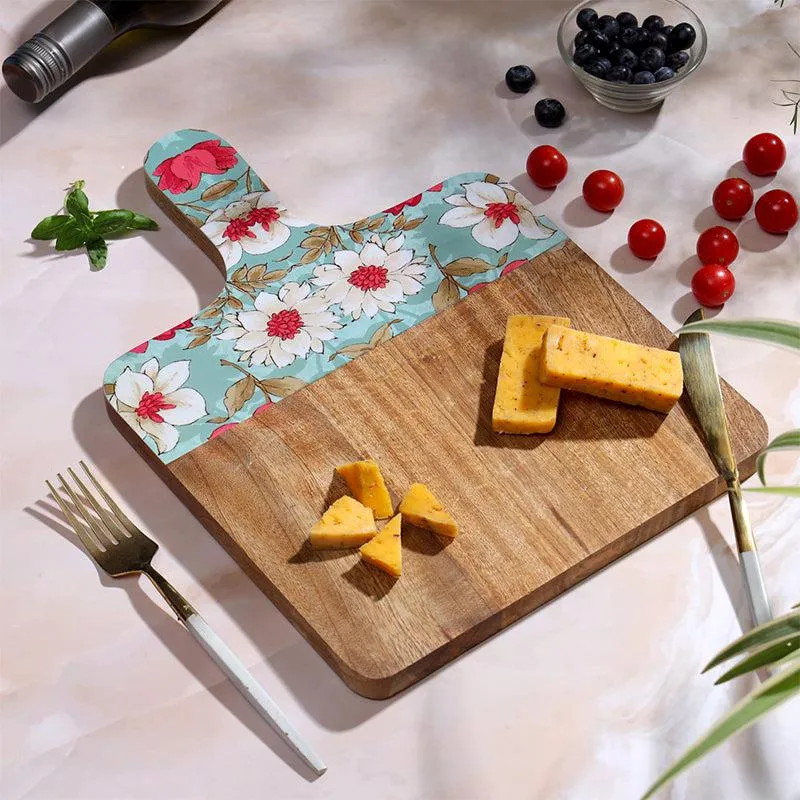 Aimee Floral Mango Wood Platter media 1