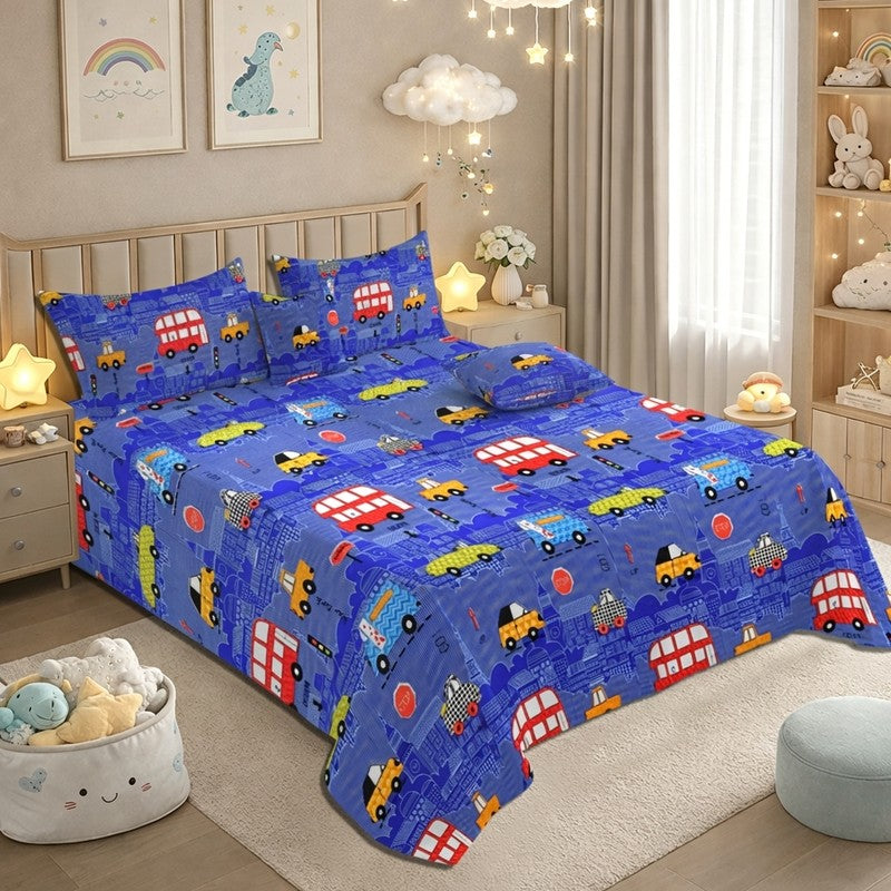 Blue Bus GlaceCotton Kids Bedding Set (180 GSM) - Five Piece Set