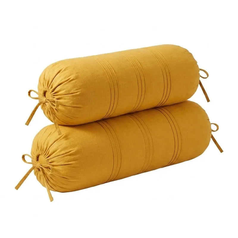 Swayam Yellow Comfort Bolster Cover - Set Of Two media 5