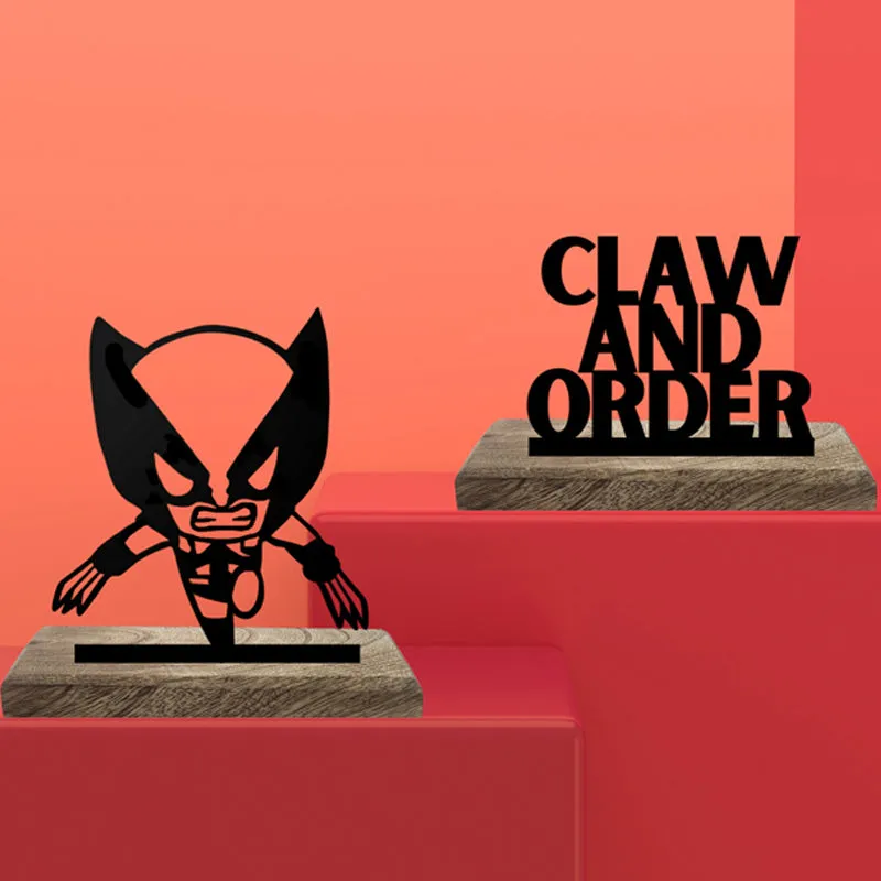 Classic Wolverine Typography Showpiece - Set Of Two media 3