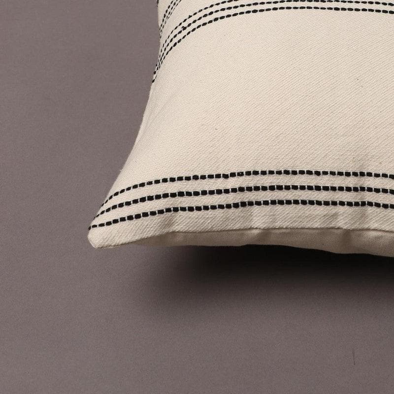 Linear Beige Cotton Cushion Cover media 5