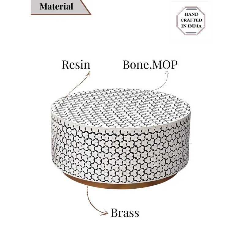 Calixo Bone Inlay Center Table - White media 6
