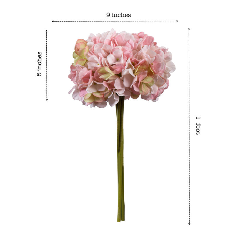 Artificial Realistic Hydrangea Flower Bouquet - Light Pink media 7