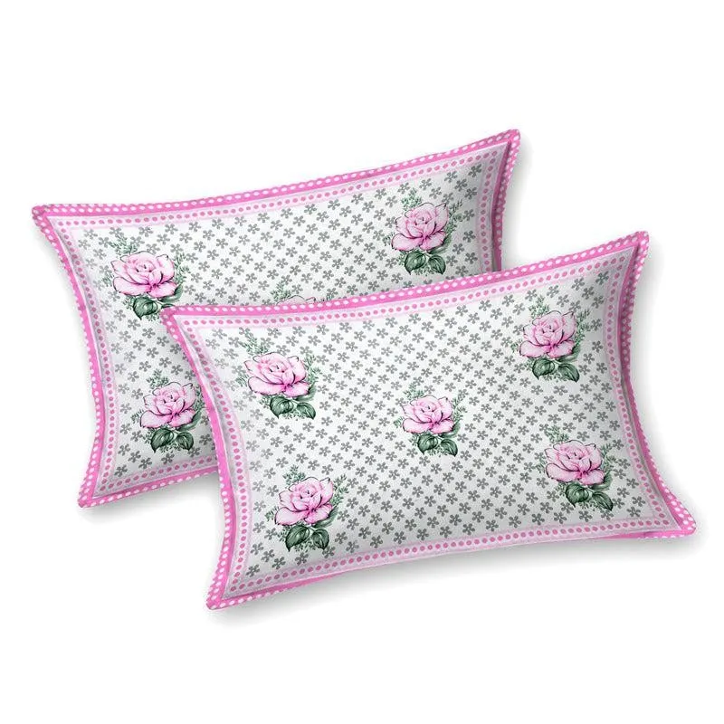 Jasper Floral Cotton Bedsheet (Pink) - 180 TC media 7