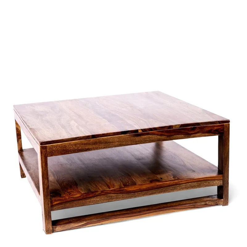 Erixon Sheesham Wooden Center Table - Brown,Beige media 4
