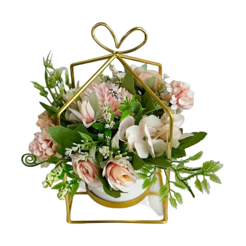 Faux Viha Pastel Artificial Flower With Pot media 4