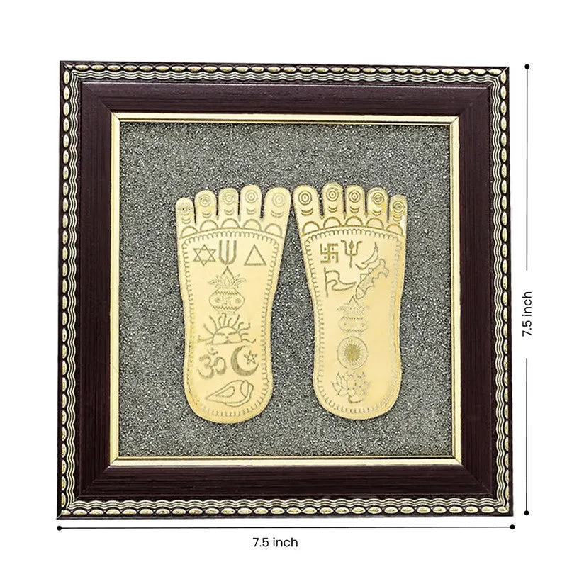 Goddess Laxmi Charana Paduka Pyrite & Wood Wall Art media 8