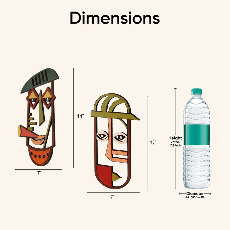 Bhusha Mask Wooden Wall Accent - Set of Two media 11
