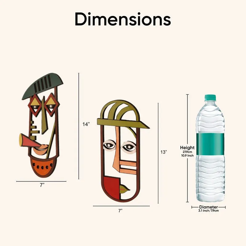 Bhusha Mask Wooden Wall Accent - Set of Two media 11
