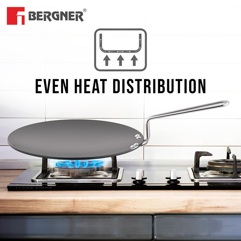 Bergner Dura Shield Hard Anodised Roti Tawa - 28 cm media 4