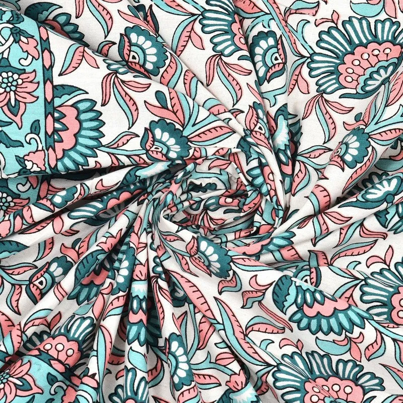 Lineo Cotton Bedsheet (Blue,Pink) - 240 TC media 5