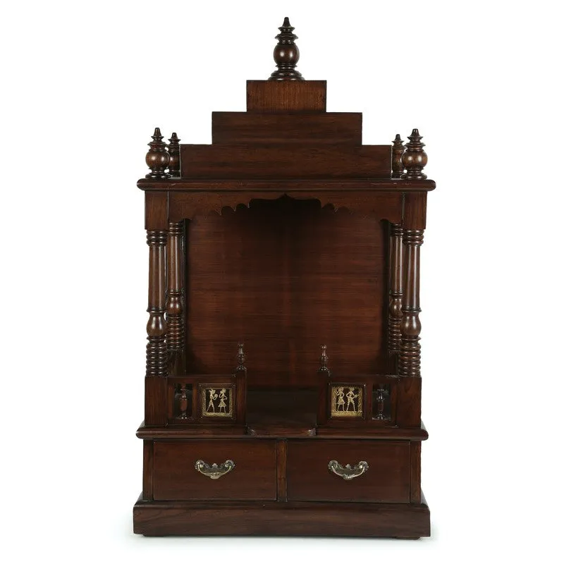 Sacred Haven Teak Wood Mandir media 4