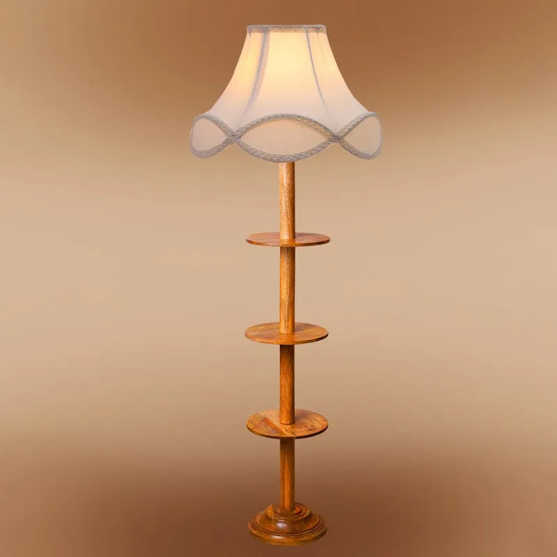 FloraPrism Wooden Floor Lamp - Ivory media 6