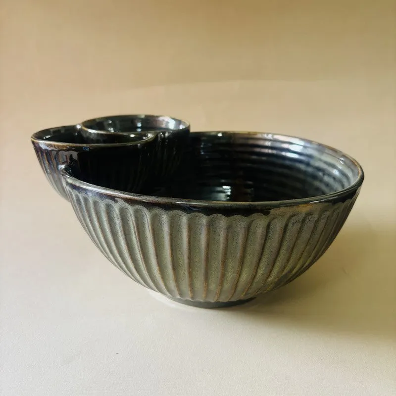 Ceramic Double Dip Snack Bowl media 7