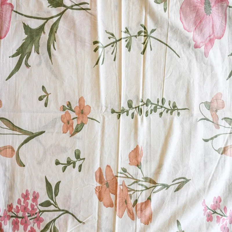 Flora Mist Cotton Bedsheets (Pink) - 400 TC media 4