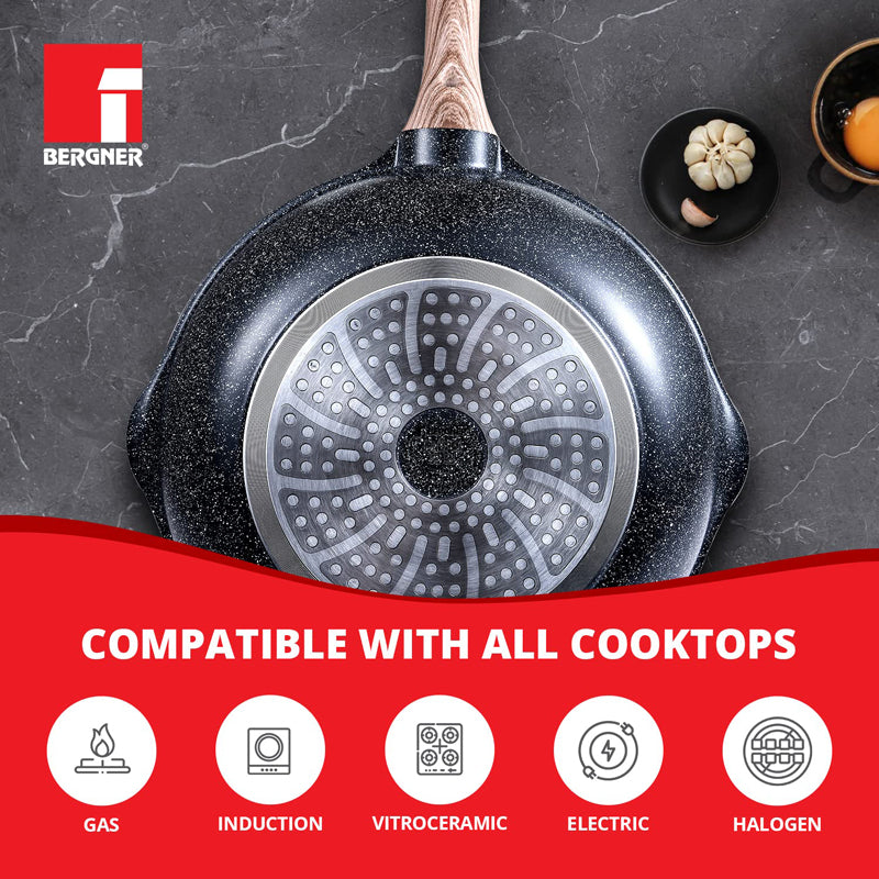 Bergner Ultimate ILag Marble Non-Stick Wok (Grey) - 4600 ML media 6