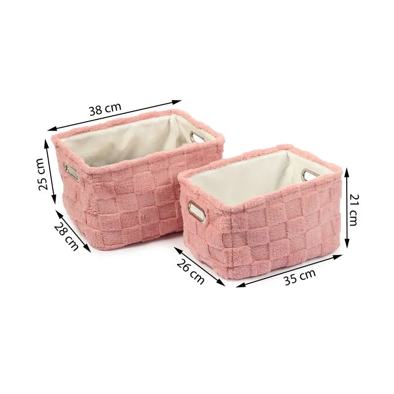 UrbanNest Fabric Storage Basket (Pink) - Set of Two media 7