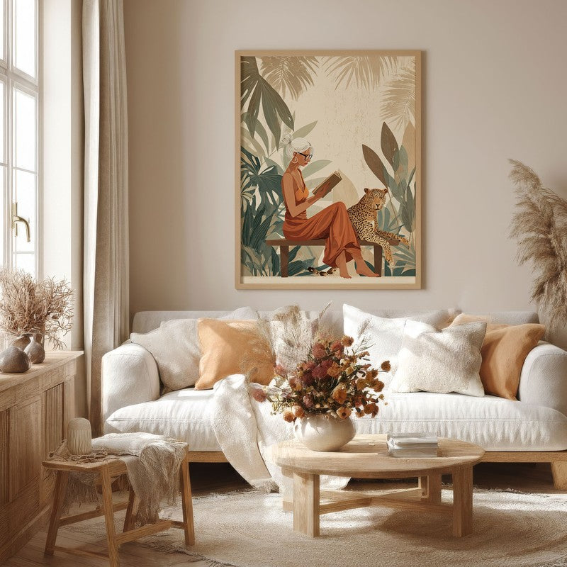 Elowen Canvas Wall Painting With Brown Frame