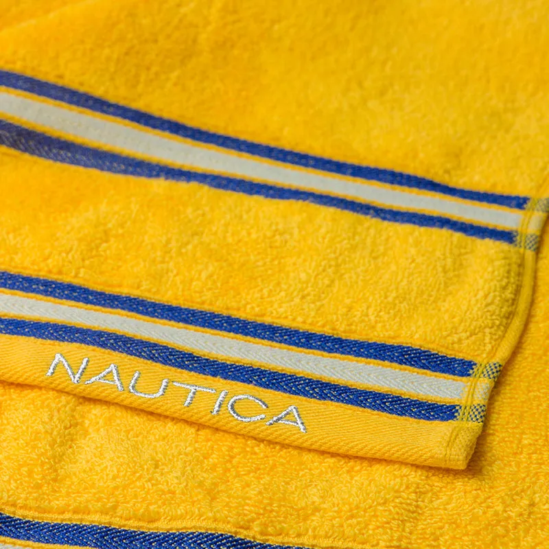 Nautica Dove Down Cotton Face Towel (Grey & Yellow) - Set Of Eight media 6