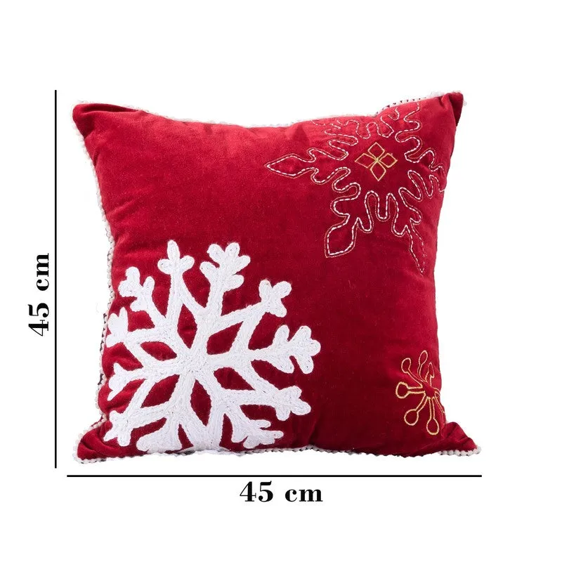 Snowflake Winter Cotton Velvet Cushion media 5