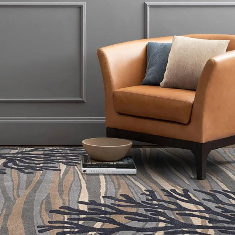 Coral Hand Tufted Dream Abstract Wool & Nylon Carpet - Blue media 8