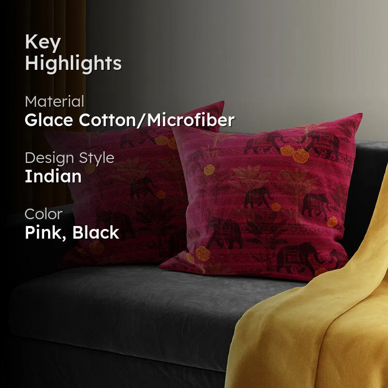 Savannah Haathi Printed Cushion Cover Set - Set Of Two media 2