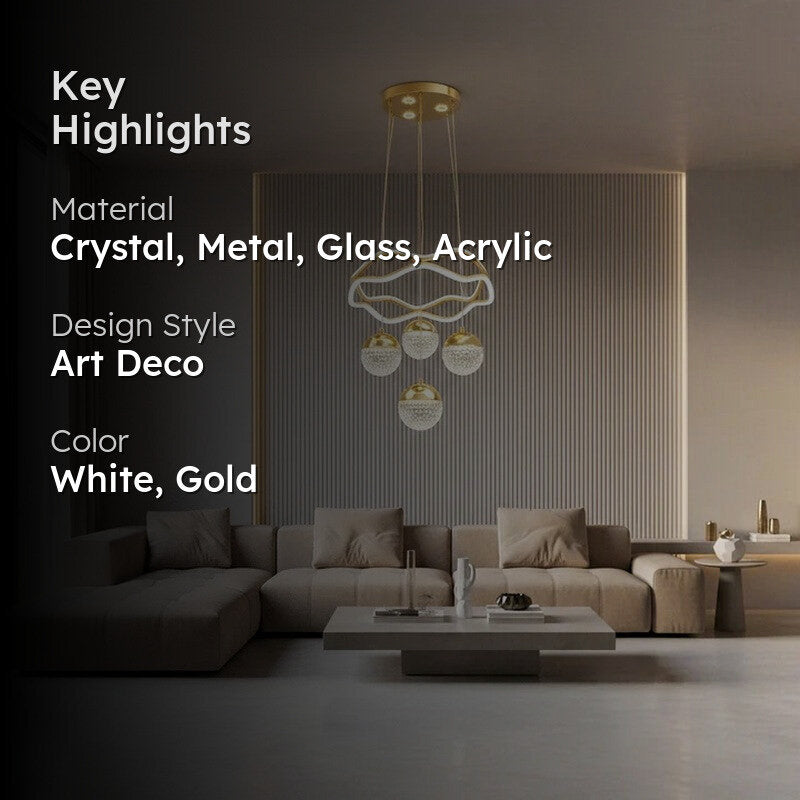 Golden Orbit Acrylic Ceiling Lamp media 2
