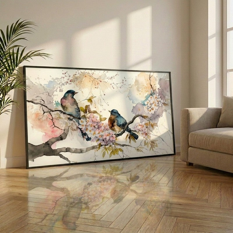 Blossom Songbird Canvas Wall Painting With Frame
