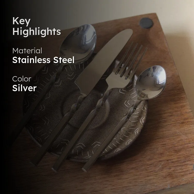 Twisto Silver Cutlery - Four Piece Set media 2
