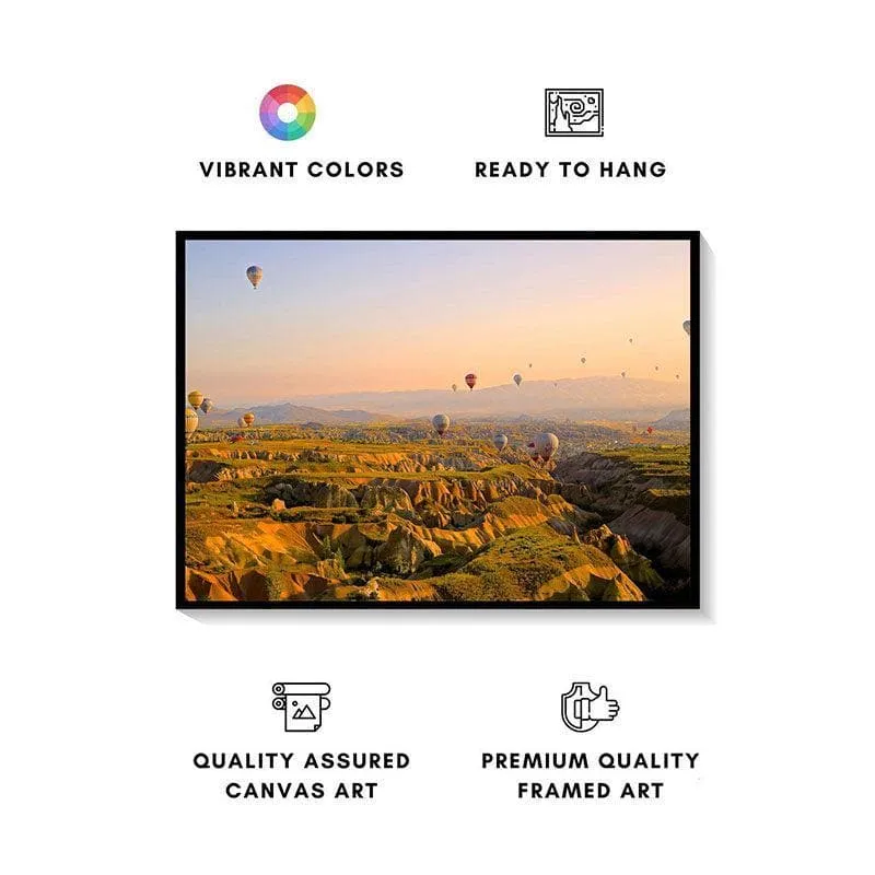 Hot Air Balloons Canvas Wall Painting - Black Frame media 4