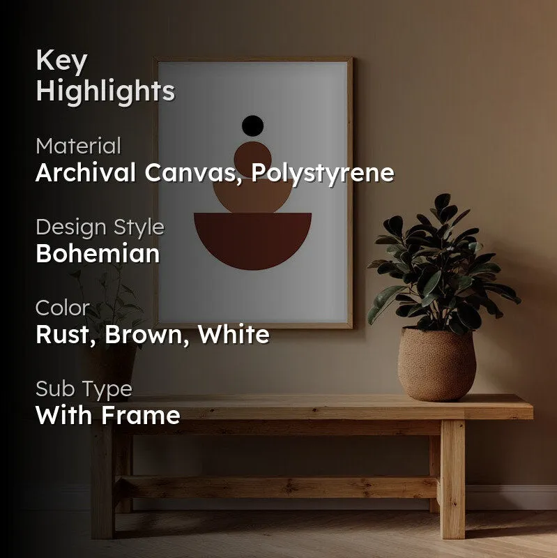 Vertical Calm Canvas Wall Painting With Brown Frame media 2