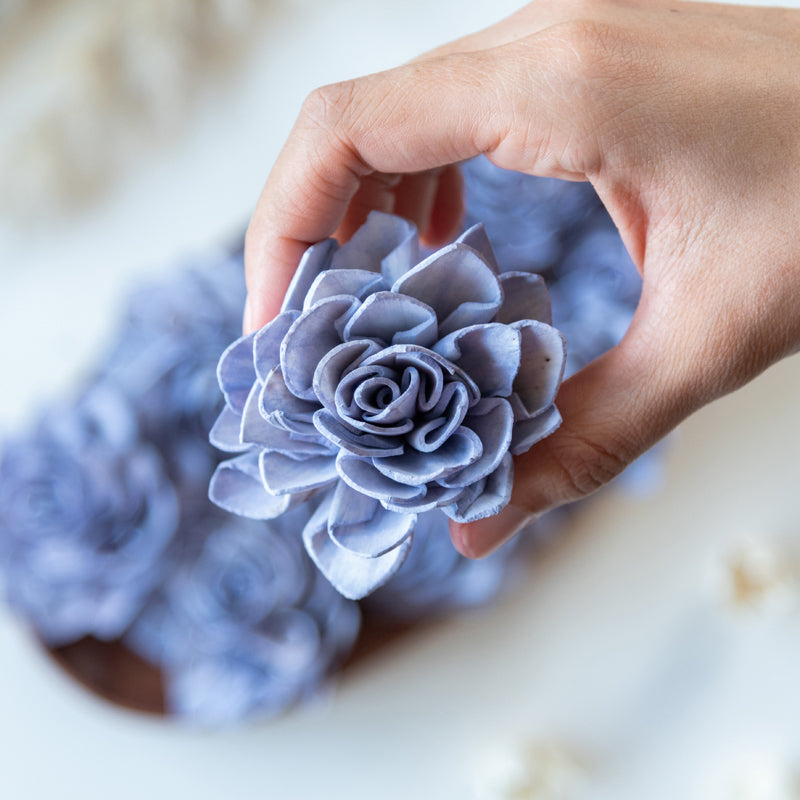 Estar Sola Wood Rose Flower (Periwinkle) - Set Of Ten media 3