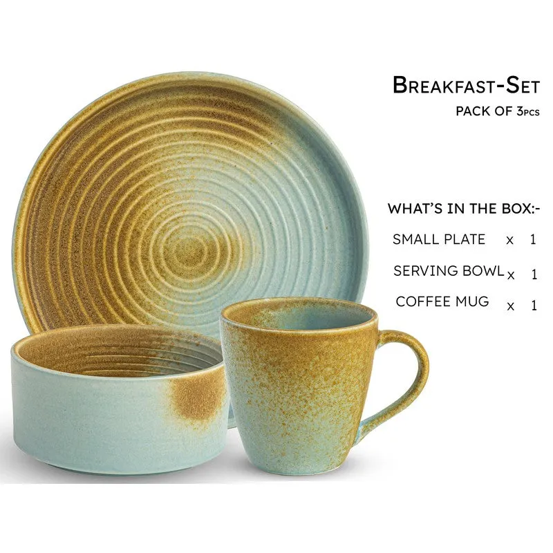 Aqua Sunrise Ceramic Tea Set (Copper) - Three Piece Set media 5