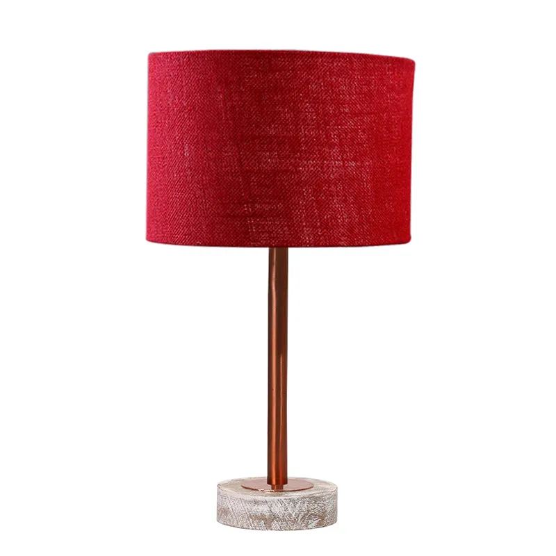 Sienna I Rodin Wooden Table Lamp - Maroon,Copper,White media 4