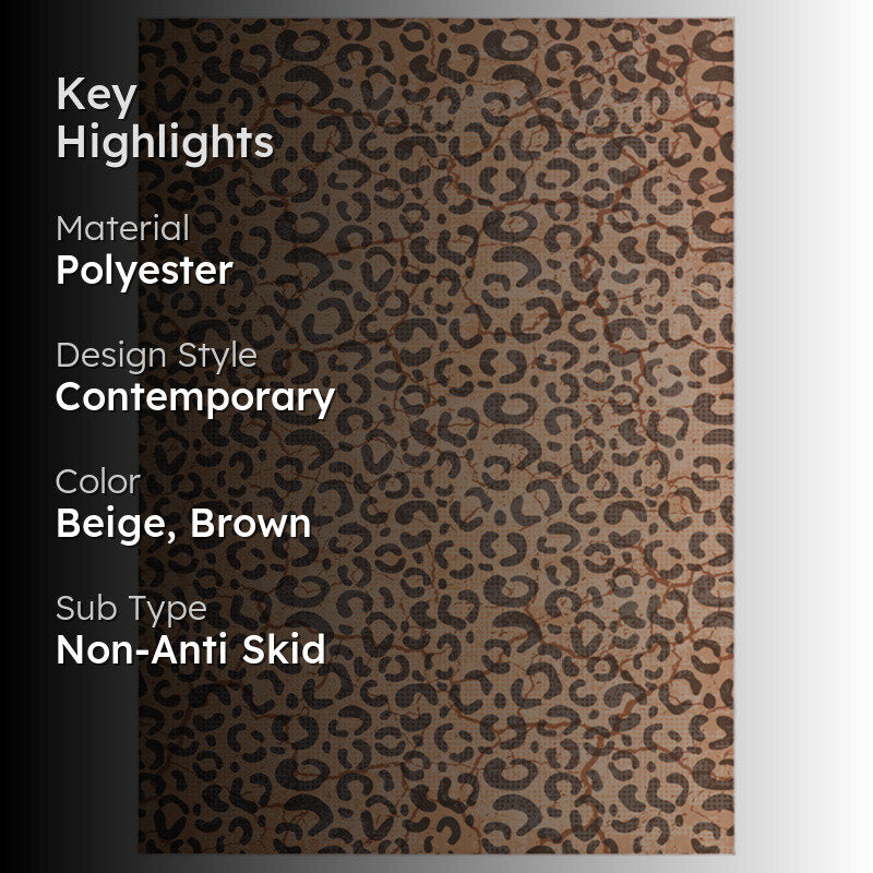 Beryl Abstract Polyester Anti-Skid Carpet - Orange media 2