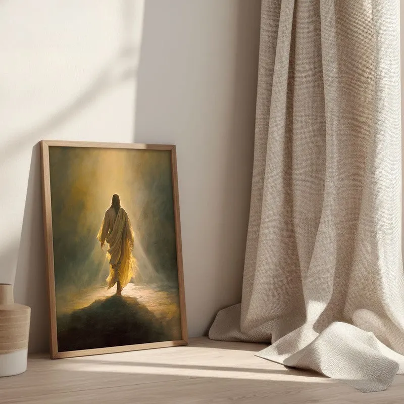 Echoes of Faith Archival Paper Wall Painting With Brown Frame media 3