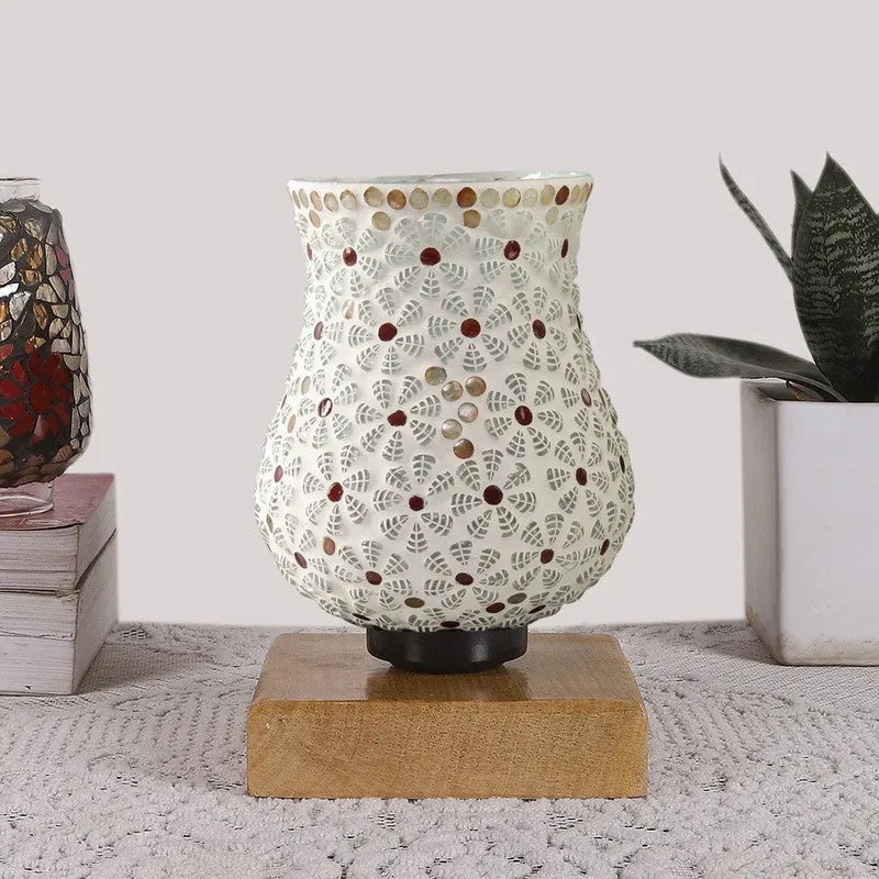 Illumia Mosaic Glass Table Lamp With Wooden Base - Multicolor media 4