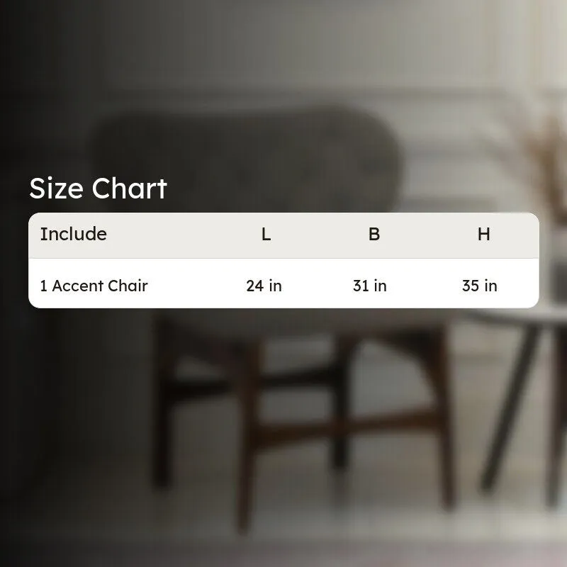 Racknest Rose Wood Accent Chair - Grey media 11